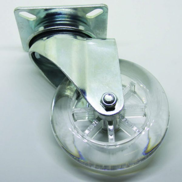 CASTOR 100MM INDUSTRIAL - CLEAR WHEEL
