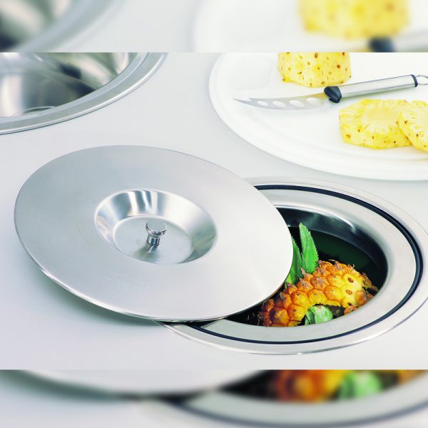 WORKTOP BIN LID S/STEEL WITH 15LT PLASTIC INSERT FRANKE