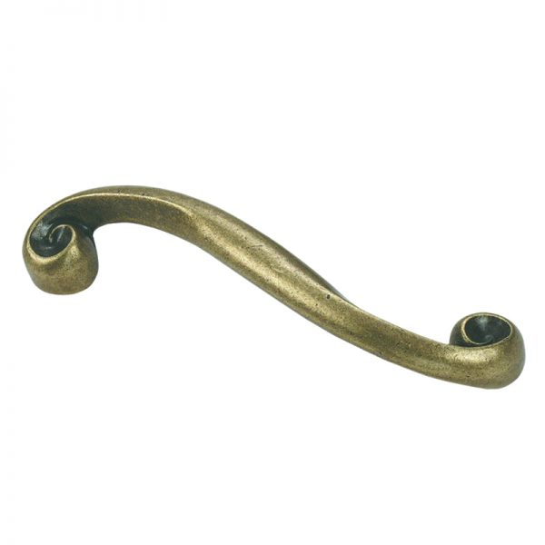HANDLE SNAIL ANTIQUE BRASS LEFT HAND 96MM
