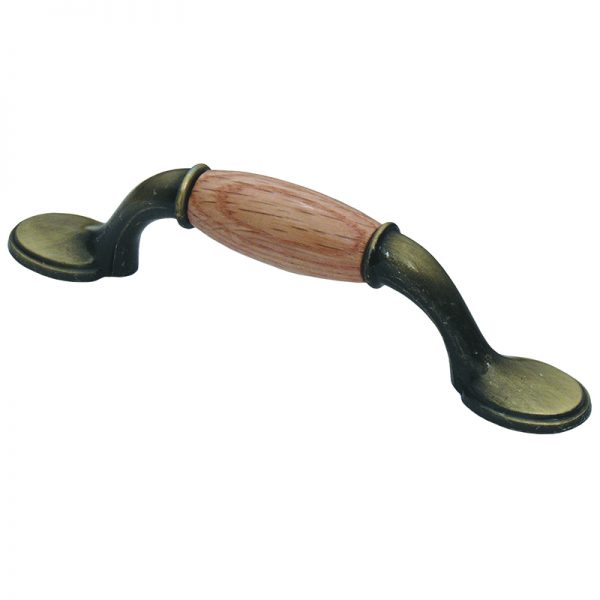 HANDLE DUCKFOOT OAK ANTIQUE BRASS 76MM
