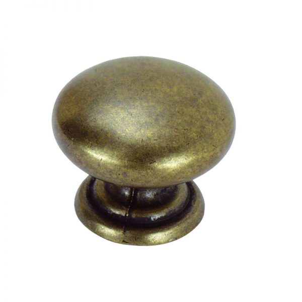 KNOB MUSHROOM ANTIQUE BRASS 33MM